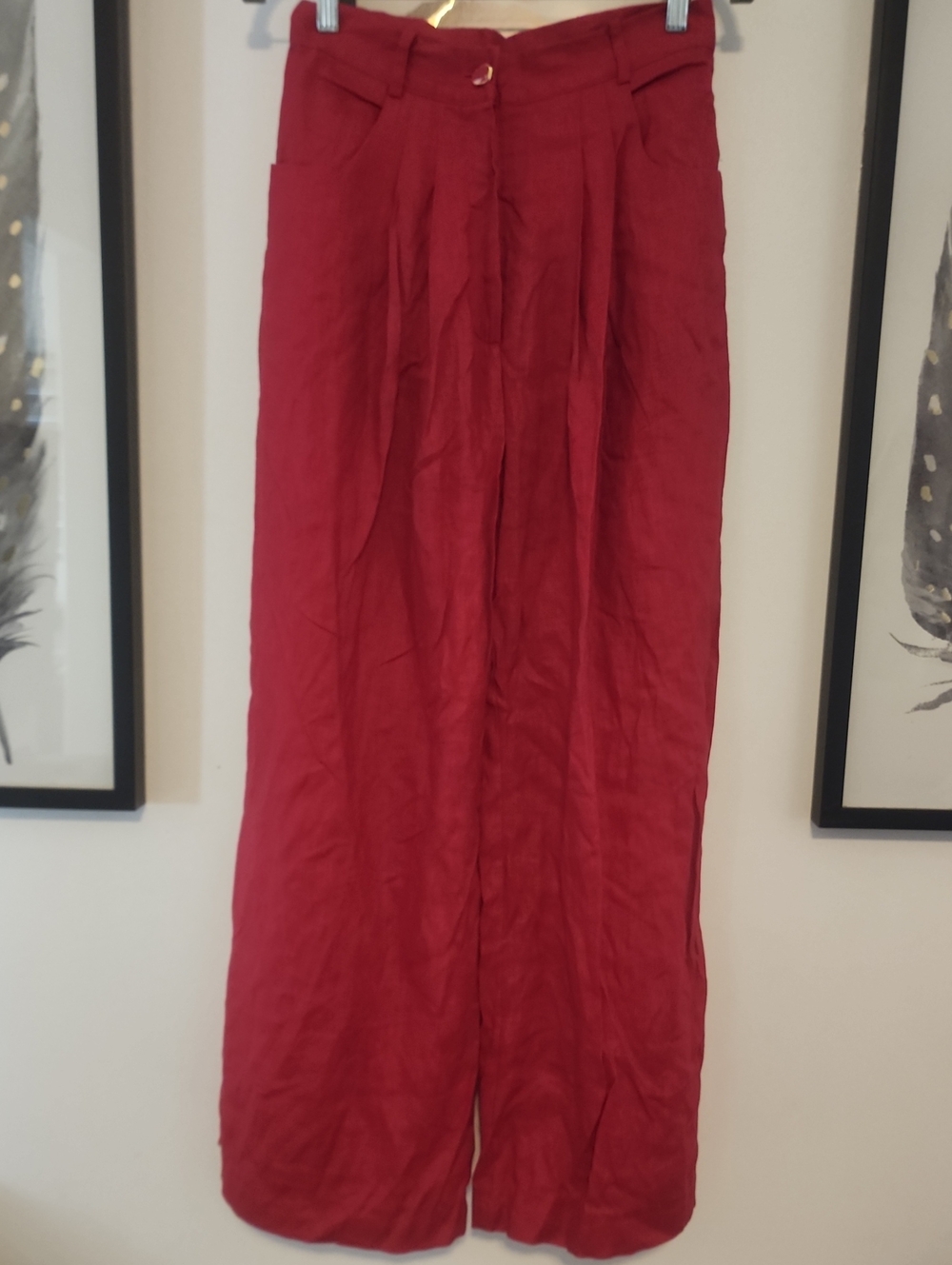 Farm Rio Wide Leg High-Waist Linen Pants
